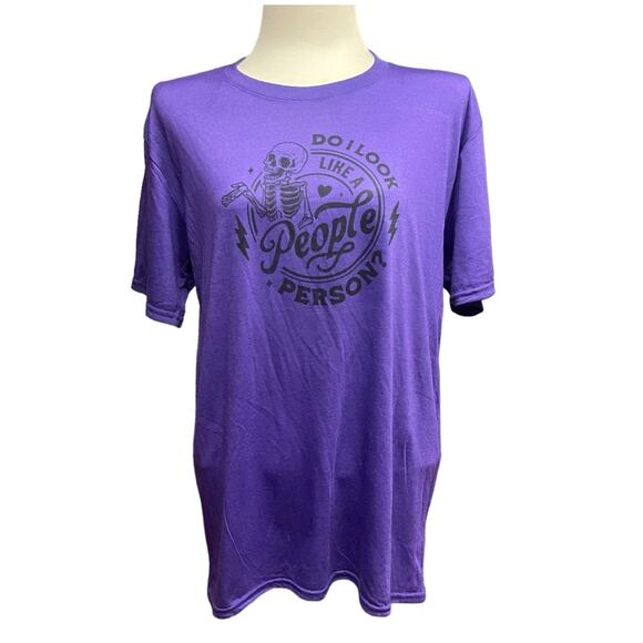 Do I look like a people person? Skeleton Heart Purple Black Medium‎ - Picture 2 of 3